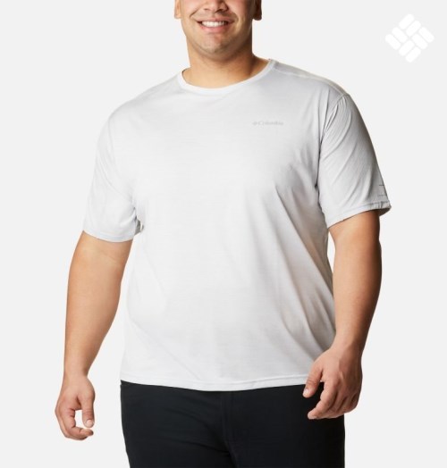 Men's Columbia Alpine Chill Zero Short Sleeve Crew T Shirts White | Plus Size CA-B5480